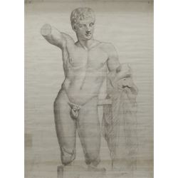 English School (Early 20th century): Hermes of Praxiteles, pencil drawing indistinctly signed 78cm x 56cm
