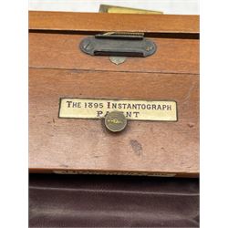 19th/ early 20th century mahogany and brass-bound '1895 Instantograph Patent' quarter plate camera by J. Lancaster & Son, Birmingham