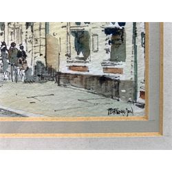 Philip Brian Rennison (British b. 1922): Micklegate Bar York, watercolour and ink signed 15cm x 21cm
