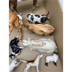 Collection of Beswick and other pottery animals