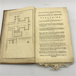  John Burton 'Monasticon Eboracense and the Ecclesiastical History of Yorkshire' pub 1758 with folding plans in full calf, printed for the author by N Nickson  