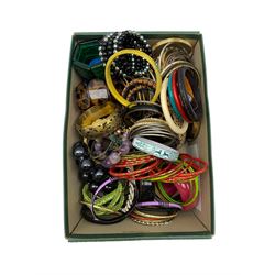 Large quantity of bangles, including a Michaela Frey style enamel bangle and white metal examples