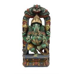Indian carved and painted model of Ganesh H60cm 