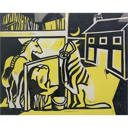 Morag Eaton (Northern British Contemporary): 'The Blacksmith's Wife at Yarrowfoot': 'Riding the Witch', 'In the Morning', 'At the Laird's House' and 'Tables Turned', set four limited edition relief prints signed titled dated '13 and numbered 2/10, 3/9, 3/9 and 3/8, respectively, 19cm x 24cm (4)
