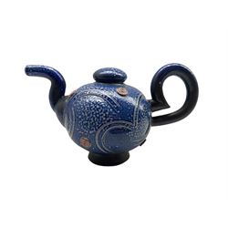 Peter Meanley (British 1944-): salt glazed teapot, impressed PM mark and dated 1996 H15cm 