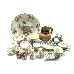 Commemorative ware to include a 19th century Doulton Lambeth  Queen Victorian Diamond Jubilee stoneware jug, Wedgwood Prince of Wales mug, Royal Collection Queen Elizabeth Golden Jubilee ceramics, together with other ceramics including Royal Crown Derby Posies, French Le Talle miniature porcelain campana urn, Continental cups and saucers etc 