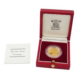 Queen Elizabeth II 1984 gold proof full sovereign coin, cased with certificate