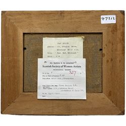 Jean Miller (Scottish 20th century): 'West End - Edinburgh', oil on board signed, labelled verso 14cm x 19cm