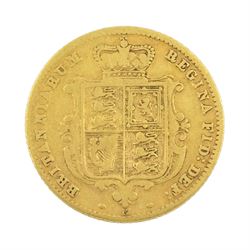 Queen Victoria 1865 gold half sovereign coin, die number 12