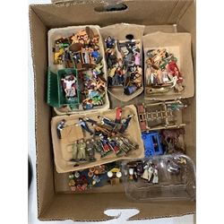 Collection of painted metal model figures and accessories