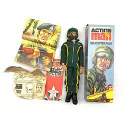 Pallitoy Action Man helicopter pilot with flight suit, short boots and helmet, boxed