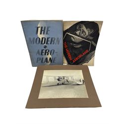 'The Modern Light Aeroplane' - A Shell-Mex and B.P. promotional pamphlet, two of the coloured plates with hinged flaps showing the plane construction c1935, another 'The Modern Aeroplane' with hinged coloured plates and a photograph of an Avro 504K biplane.  This plane was produced 1913-1932