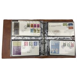 Mostly Queen Elizabeth II Great British first day covers, many with special postmarks and printed addresses, housed in eight albums and an empty album with spare leaves, in one box