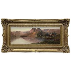 A Ramus aka Francis E Jamieson (British 1895-1950): Highland Loch Landscape, oil on board signed 20cm x 55cm