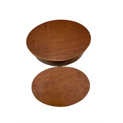 Pair of graduated bentwood Shaker style oval boxes by Orleans Carpenters, each with swallowtail joints and copper tacks, L21.5cm max