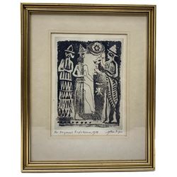 John Piper (British 1903-1992): The Magi, limited edition aquatint signed and inscribed 21cm x 16cm
