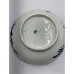 Early Worcester slop bowl in the Three Flowers pattern, circa 1780 D16cm and another in the same pattern, Dr Wall period D15cm 
