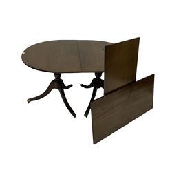 Mahogany regency design twin pillar dining table 