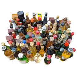 Various alcoholic miniature including Glengoyne 10 years old 5cl, 40%vol, The Famous Grouse etc, various contents and proofs, some with broken seals