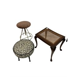 Three stools in various sizes and styles 