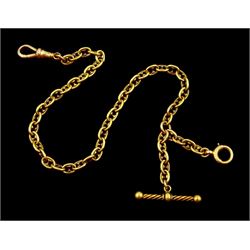 Early 20th century 19ct gold anchor link Albert watch chain