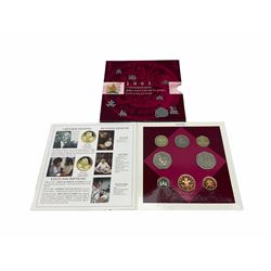 United Kingdom 1993 brilliant uncirculated coin collection, including dual dated 1992/93 fifty pence, in card folder