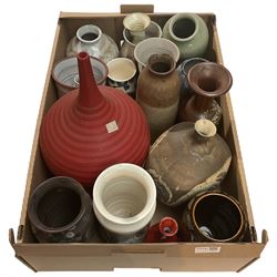 Studio pottery vases including  San Jose vase, Alton Towers etc in one box