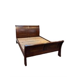 Barker & Stonehouse - Navajos reclaimed chestnut bedstead with panelled headboard and footboard 