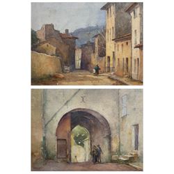 Adam Knight (British 1855-1931): Mediterranean Street Scenes, pair watercolours signed 26cm x 35cm (2)