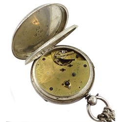  Edwardian silver Centre Seconds Chronograph pocket watch by H Lichtenstein Manchester No.148545, case by Isaac Jabez Theo Newsome, Chester 1902, with chain links  