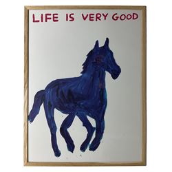 David Shrigley OBE (British 1968-): 'Life Is Very Good', offset lithographic poster 79cm x 59cm