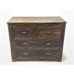 Late 19th century scumbled chest, fitted with two short and two long drawers 