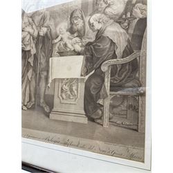 Francesco Bartolozzi (Italian 1727-1815) after Guercino (Giovanni Francesco Barbieri) (Italian 1591-1666): 'The Circumcision of Christ', etching and engraving 54cm x 34cm