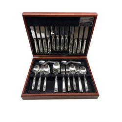 Oneida canteen of stainless steel cutlery, eight covers in wooden case 