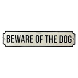 Cast Iron 'Beware of the Dog' sign, L36cm
