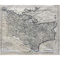 John Lodge Cowley (British 1719-1797): 'A Map of Kent from the Best Authorities', engraved map pub. J Murray 1787, 28cm x 34cm