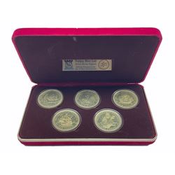 Isle of Man 1979 set of five sterling silver crown coins commemorating the 1000th Anniversary of Tynwald, cased with certificate