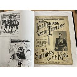 An album of Victorian and later sheet music covers relating to Royalty, including Trooping The Colours by John Pridham, The Soldiers' Polka, Prince Imperial Galop by Charles Coote Junior, Princess Maud Waltz by Theo: Bonheur, Beethoven's Funeral March and Chopin's Marche Funebre, Edward VII Marche Militaire by John Cox Dear and many others (approx 26, plus later printed covers) Provenance: From the Estate of a Local private collector 