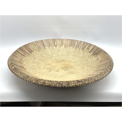 Large contemporary shell and sand effect bowl set with clear resin, D60cm 