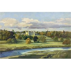 Margaret Peach (British 20th century) Floors Castle from the River Tweed, oil on canvas signed 40cm x 60cm
