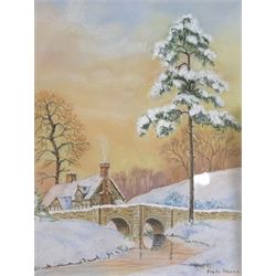 Freda Spence (British 20th century): Winter Landscape with Bridge, watercolour signed 23cm x 17cm