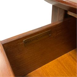 Willis & Gambier - walnut chest, fitted with three drawers, on tapering feet