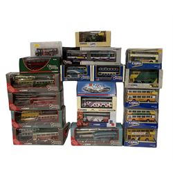 Corgi diecast buses including four The Original Omnibus Company sets: 97095, 97096, 97097 & 45001, Limited Edition Plaxton 100 Years Plaxton Panther, Plaxton Premier National Express Poppy Appeal, Wright Eclipse Fusion and others, boxed (19)