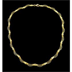 9ct gold fancy link necklace, hallmarked