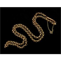 Early 20th century gold cable link necklace, stamped 9ct