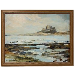 Margaret Parker (Northern British 1925-2012): 'Lindisfarne', oil on board signed, titled verso 45cm x 60cm