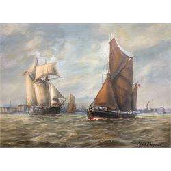 Max Parsons ARCA (British 1915-1998): Schooners and Ships in Full Sail, pair oils on board signed 29cm x 39cm (2)