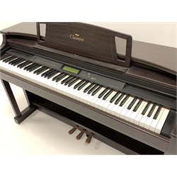  Yamaha Clavinova digital piano in walnut case, W144cm, H89cm, D52cm  