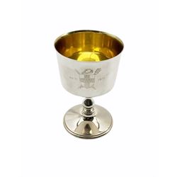 Barker Ellis York silver limited edition goblet to commemorate the 1900th anniversary of the founding of the city of York No. 1038/1900 H11cm 4.7oz