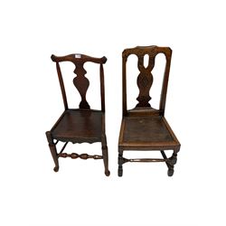 Two oak 19th century side chairs 